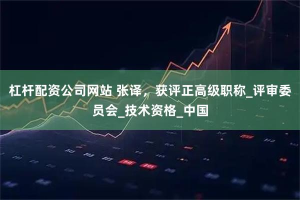 杠杆配资公司网站 张译，获评正高级职称_评审委员会_技术资格_中国