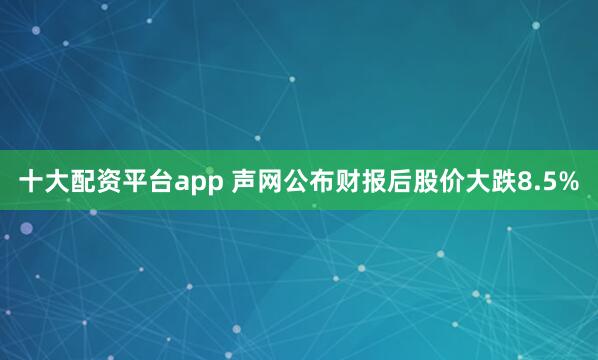 十大配资平台app 声网公布财报后股价大跌8.5%